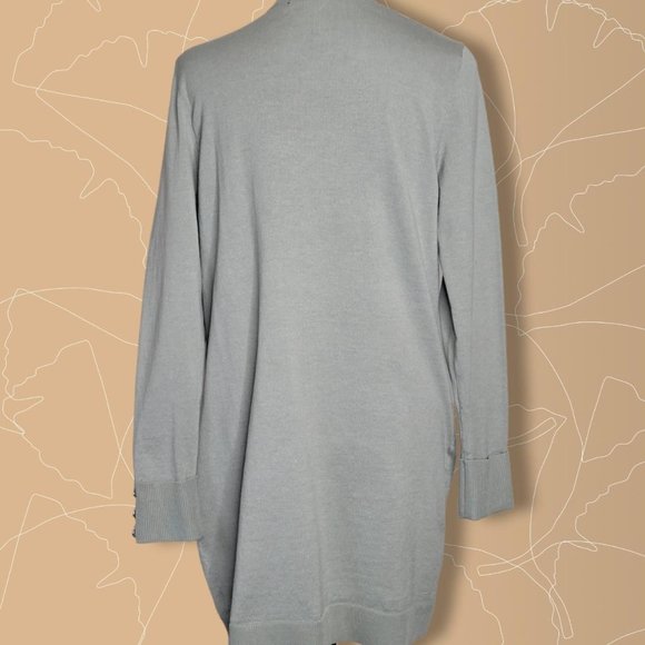 Womens Organic Sage Verve Long Sleeve Pocket Roll Cuff Open Cardigan Size M - Picture 3 of 4